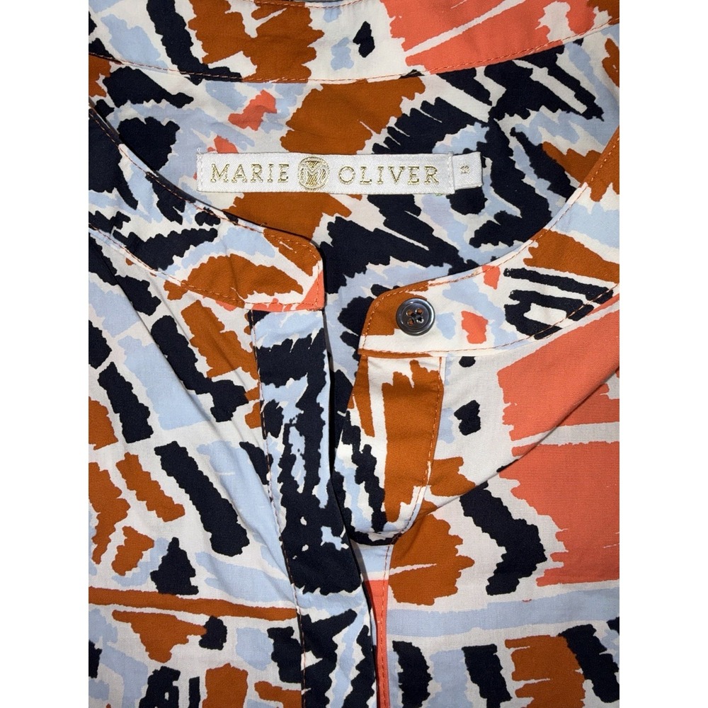 marie oliver Dress tiered mini‎ dress tie dye geo print navy orange medium - Picture 3 of 9